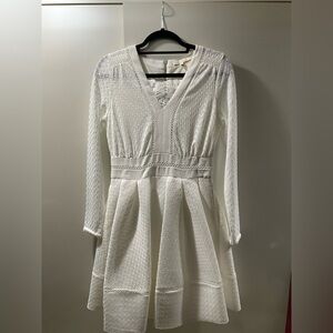 Maje Ivory Long Sleeve Dress